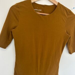 Everlane Women's Bodysuit in Mustard Brown